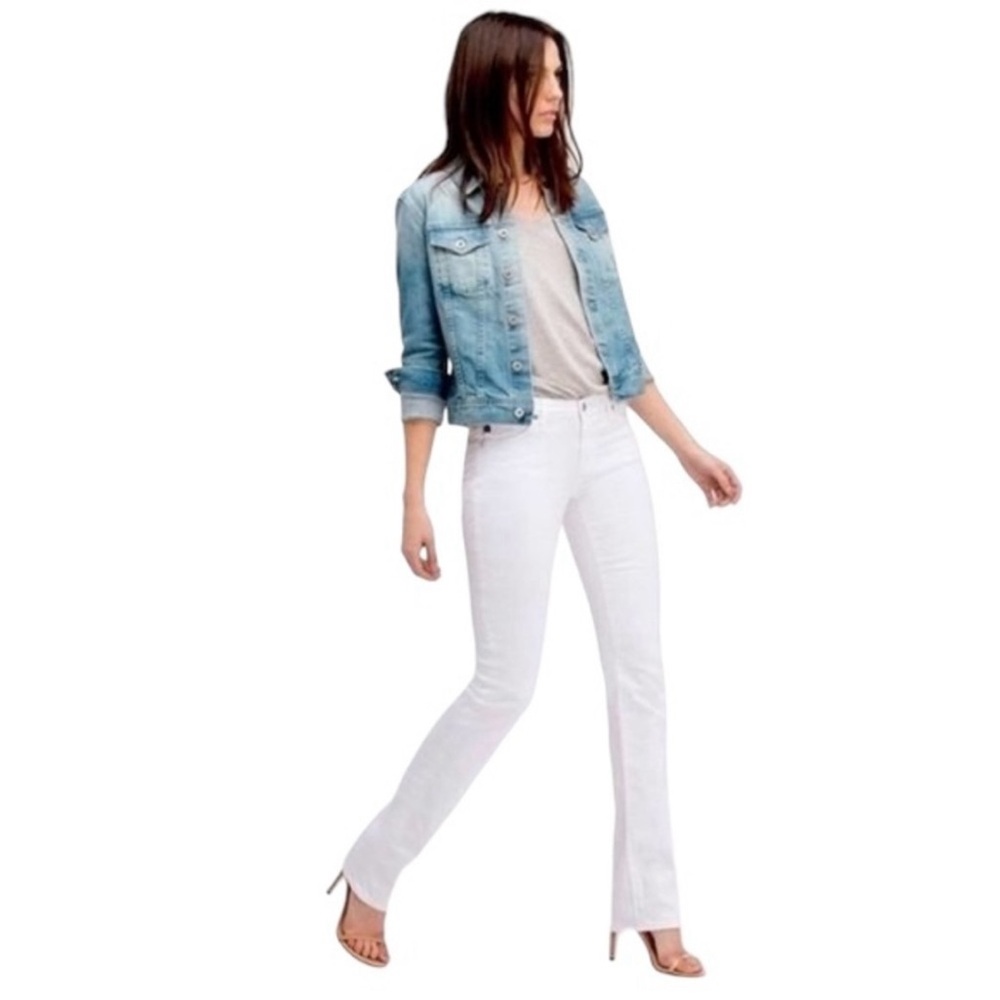 AG Ballad Slim Boot 31” Mid Rise White Jeans